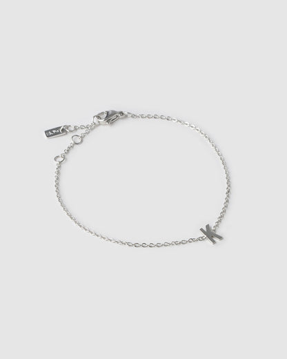Mini Initial Silver Bracelet