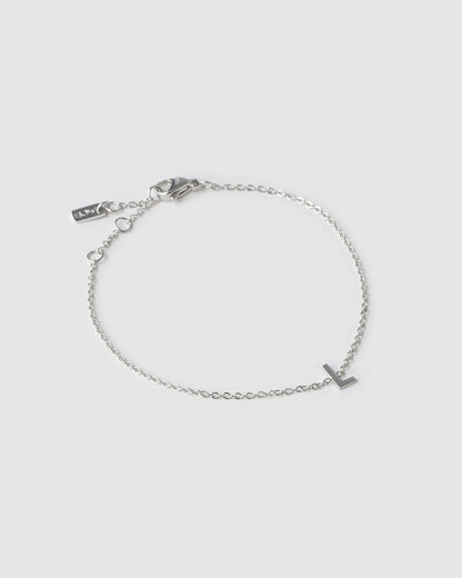 Mini Initial Silver Bracelet