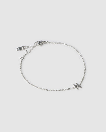 Mini Initial Silver Bracelet