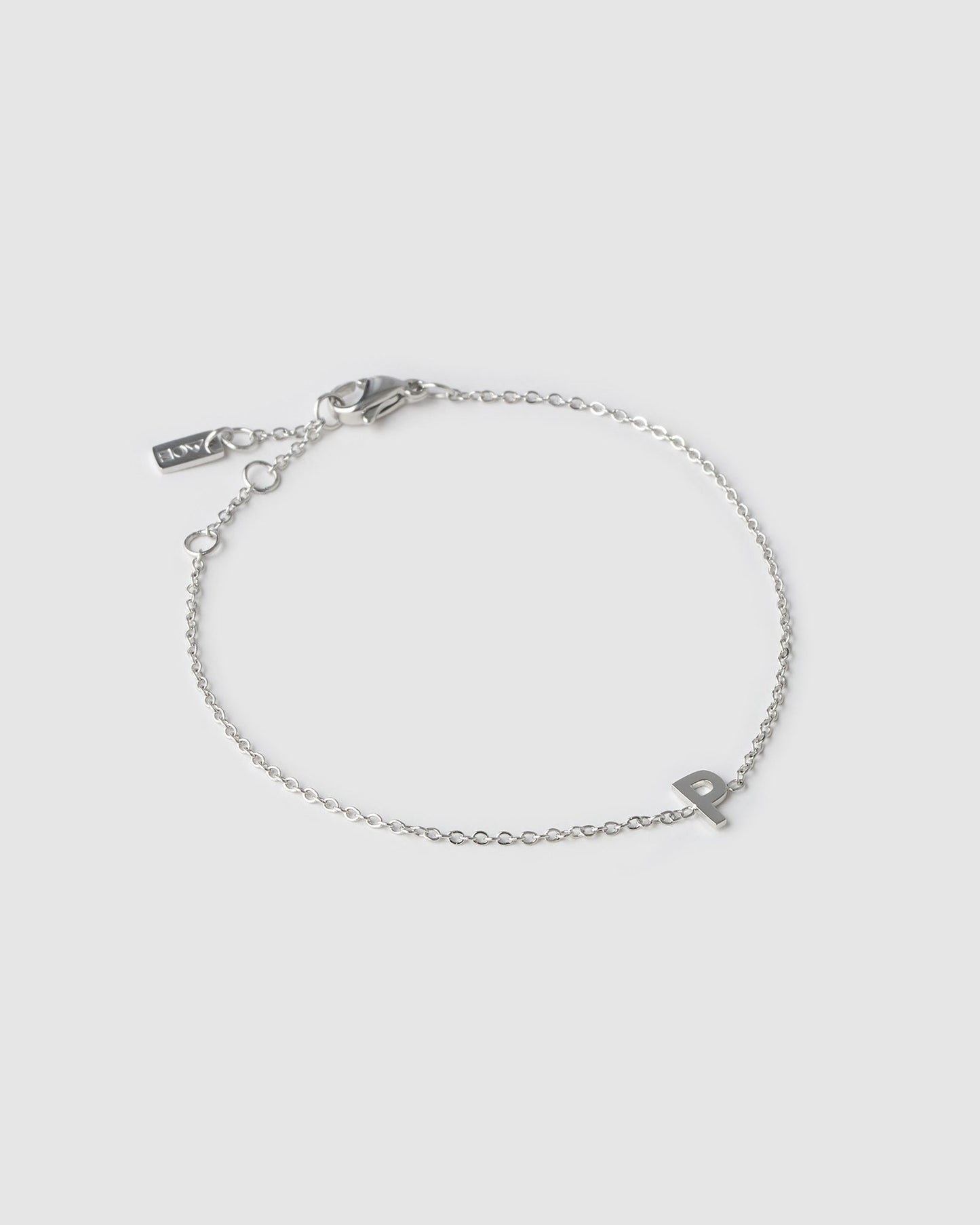 Mini Initial Silver Bracelet