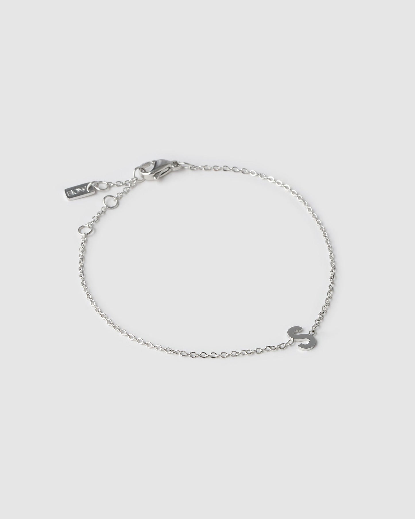 Mini Initial Silver Bracelet