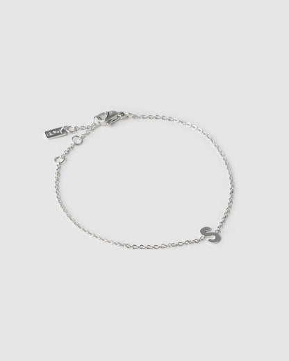 Mini Initial Silver Bracelet