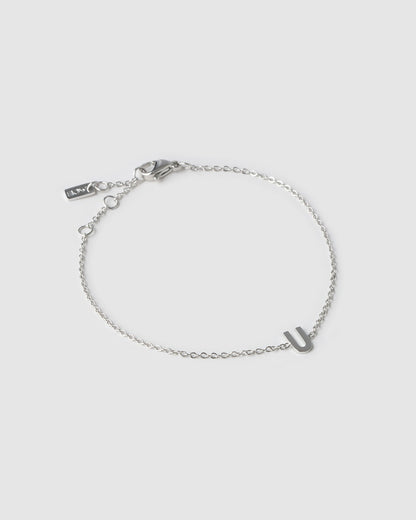 Mini Initial Silver Bracelet