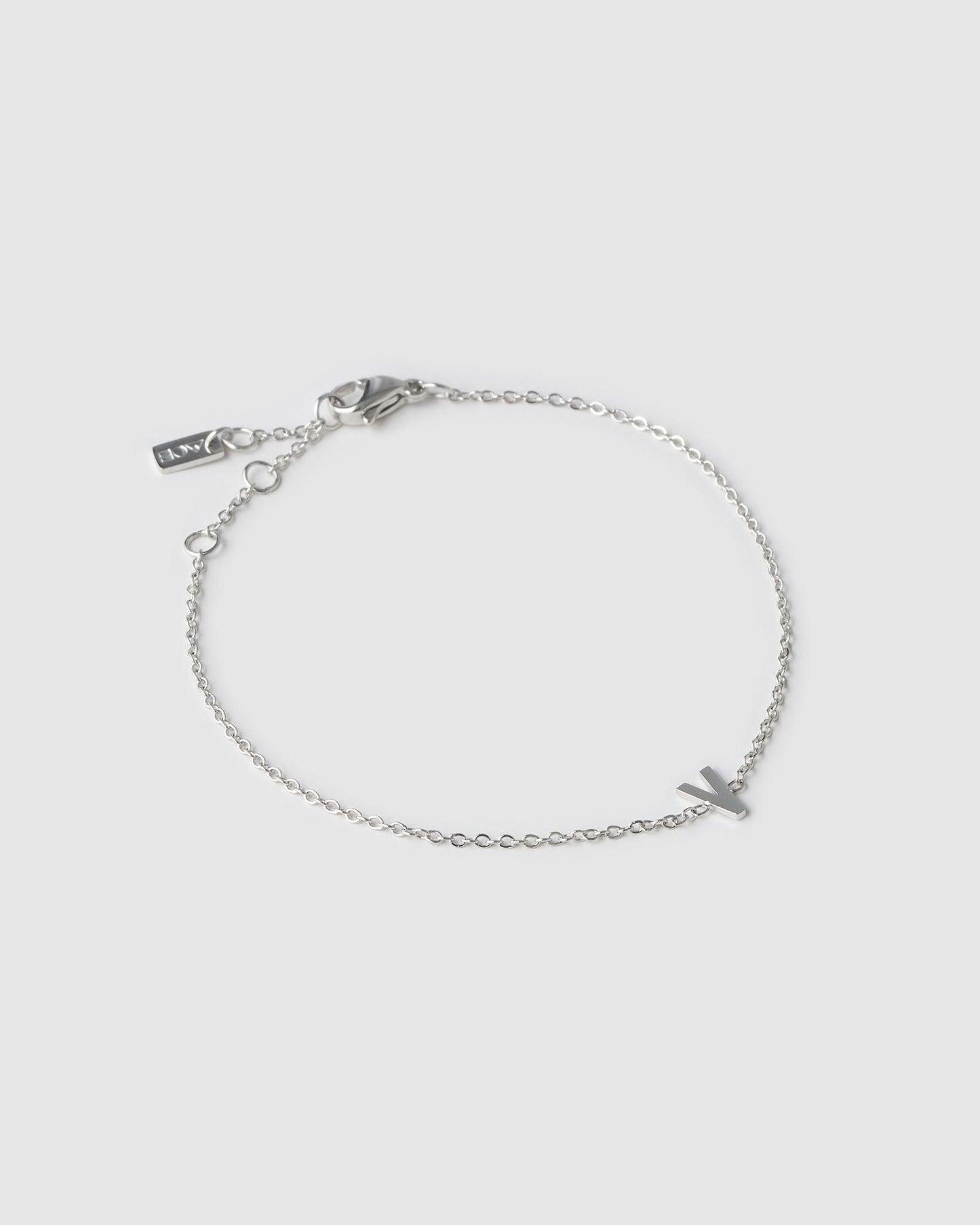 Mini Initial Silver Bracelet