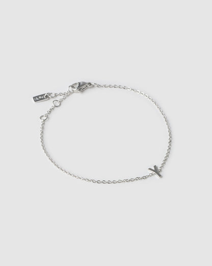 Mini Initial Silver Bracelet