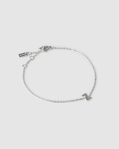 Mini Initial Silver Bracelet