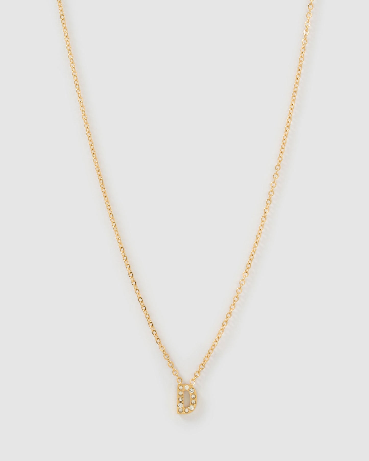 Mini Initial Stone Necklace