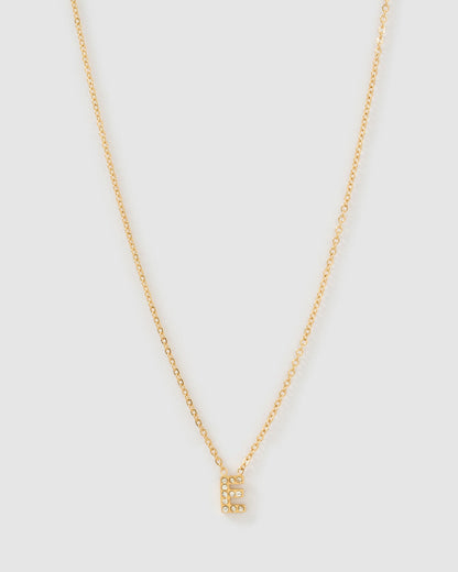 Mini Initial Stone Necklace
