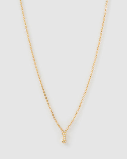 Mini Initial Stone Necklace