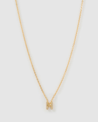 Mini Initial Stone Necklace