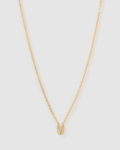 Mini Initial Stone Necklace