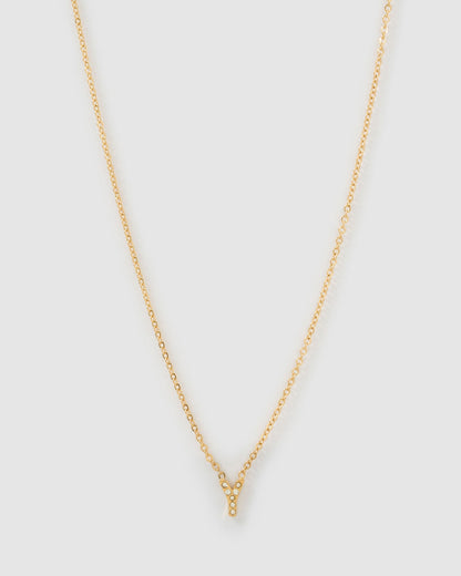 Mini Initial Stone Necklace