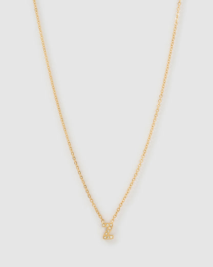 Mini Initial Stone Necklace