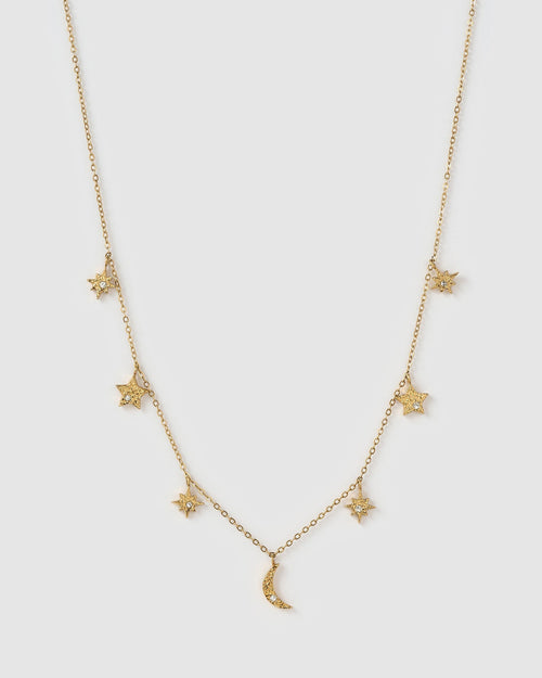 Moondust Gold Charm Necklace
