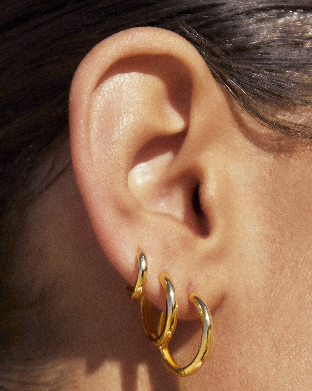 Circle Earring Stack - Gold