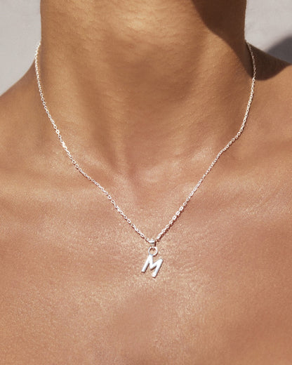 Initial Silver Charm Necklace