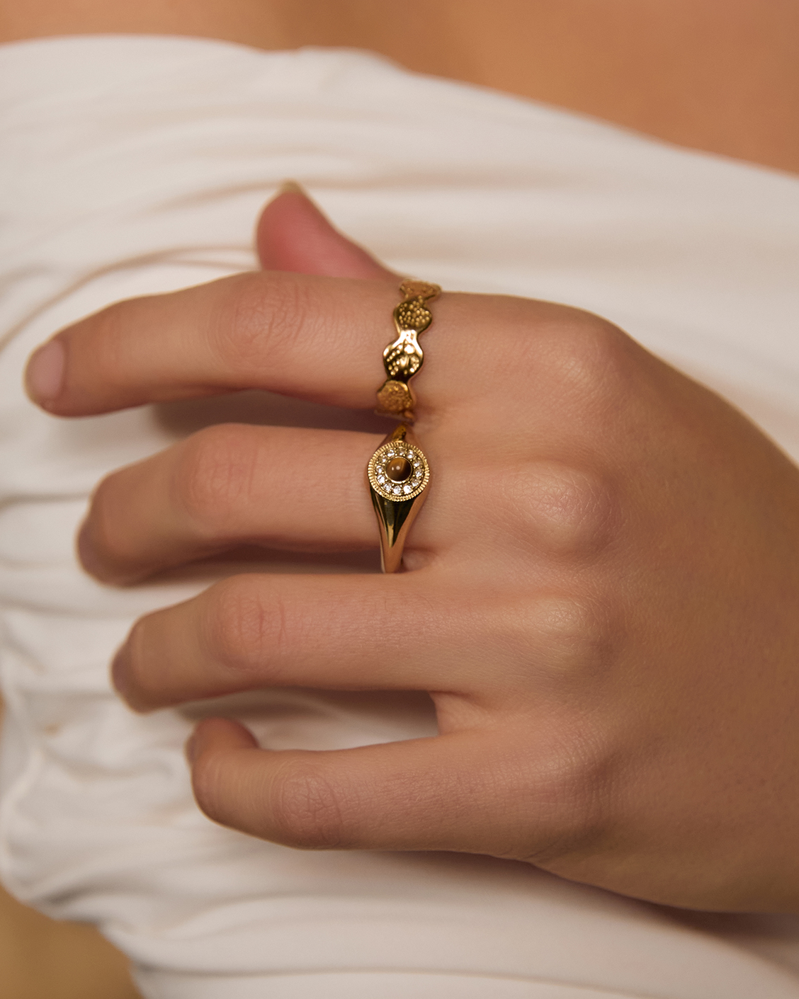 Angelo Gold Ring - Tiger's Eye