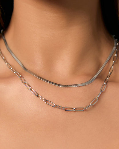 Sylvia Silver Snake Chain Necklace