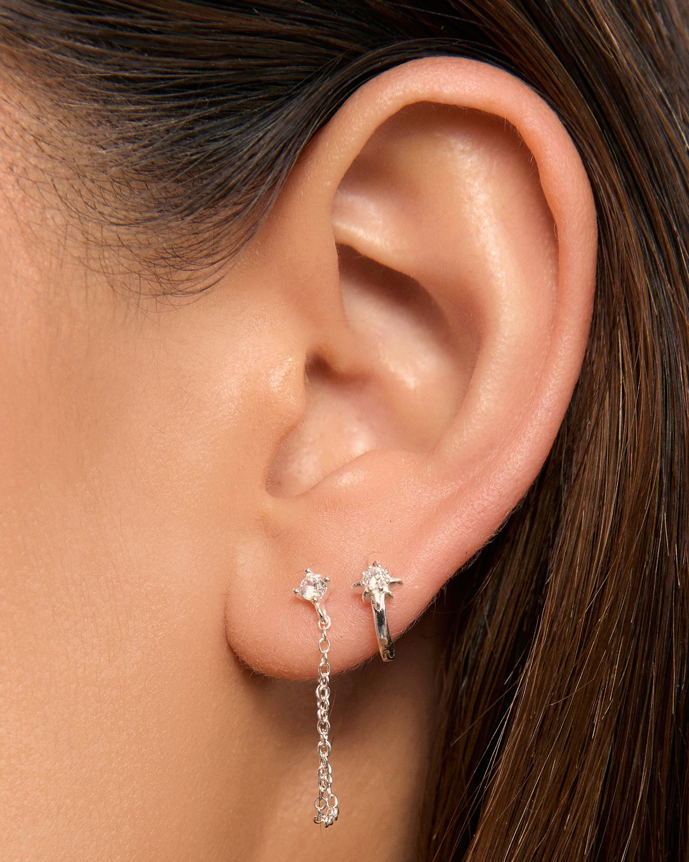 Nova Silver Huggie Earrings