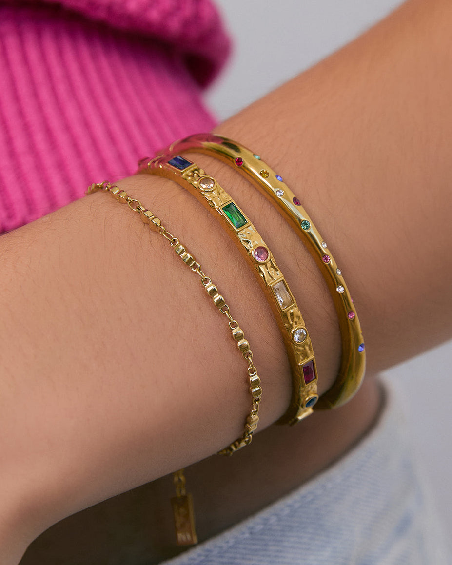 Melrose Gold Cuff Bracelet - Multi