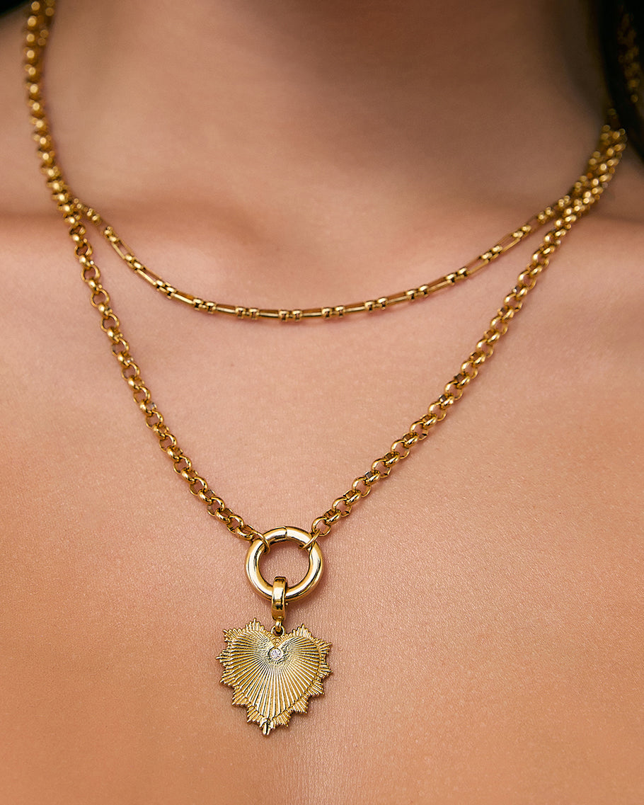 Circle Charm Necklace - Gold