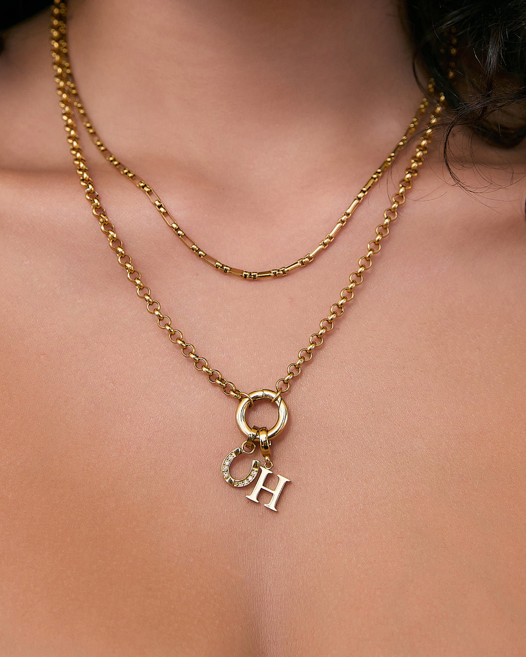 Circle Charm Necklace - Gold