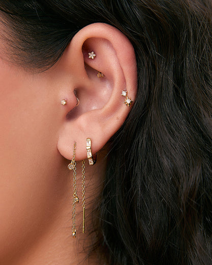 Comet Threader Gold Earrings