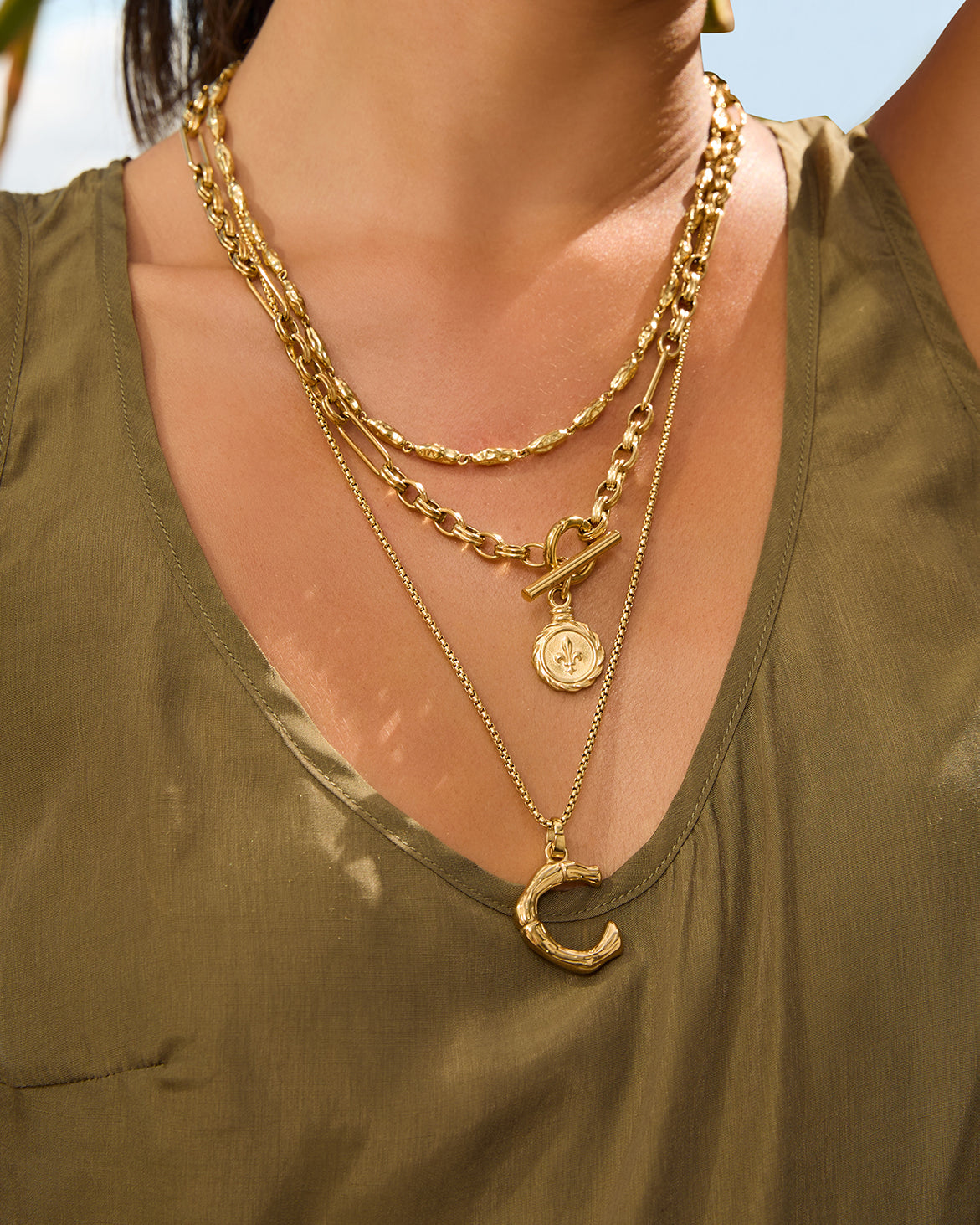 Fleur De Lis Gold Necklace