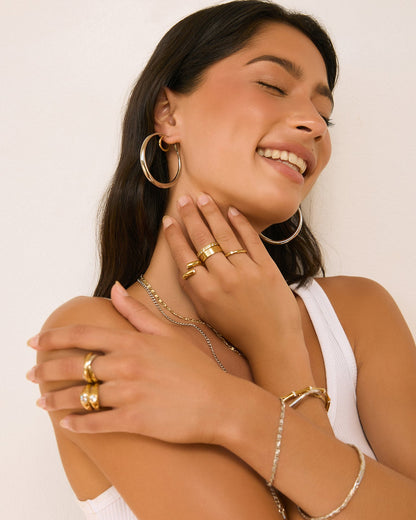 Riley Silver Hoop Earrings - Large