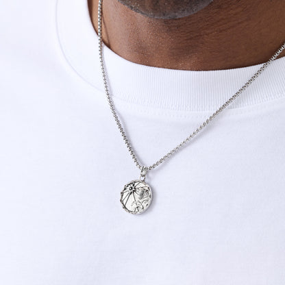 Traditional Zodiac Coin Necklace (Silver)