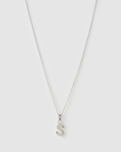 Initial Silver Charm Necklace