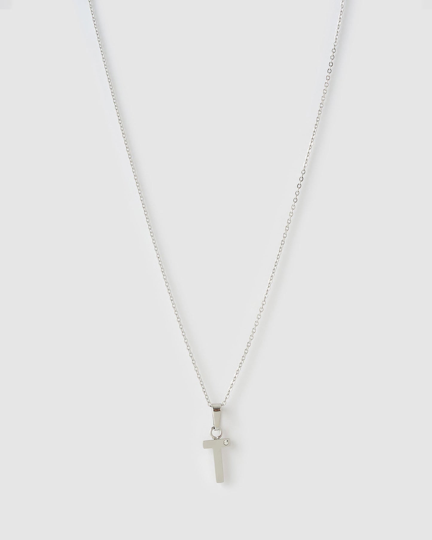 Initial Silver Charm Necklace