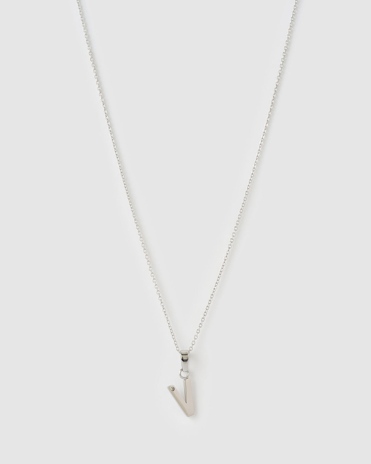 Initial Silver Charm Necklace