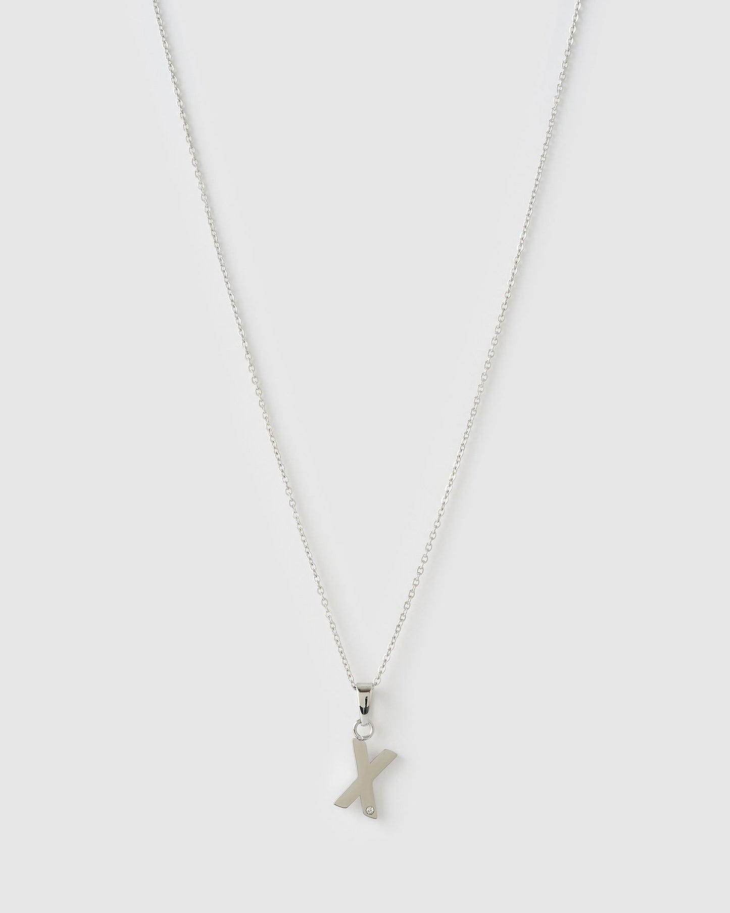 Initial Silver Charm Necklace
