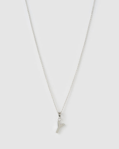 Initial Silver Charm Necklace