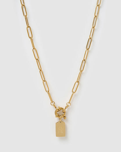 Letter Gold Tag Necklace