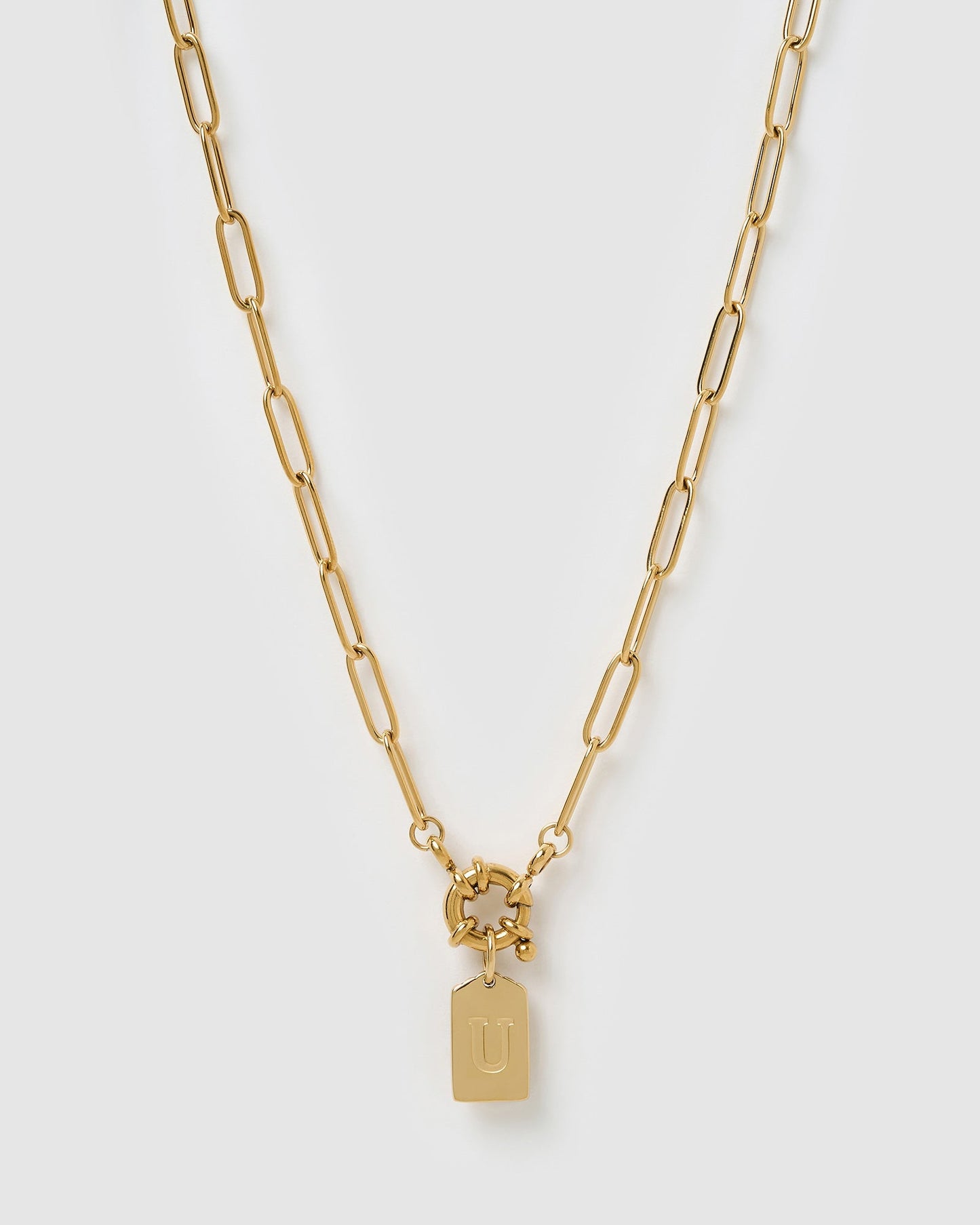 Letter Gold Tag Necklace