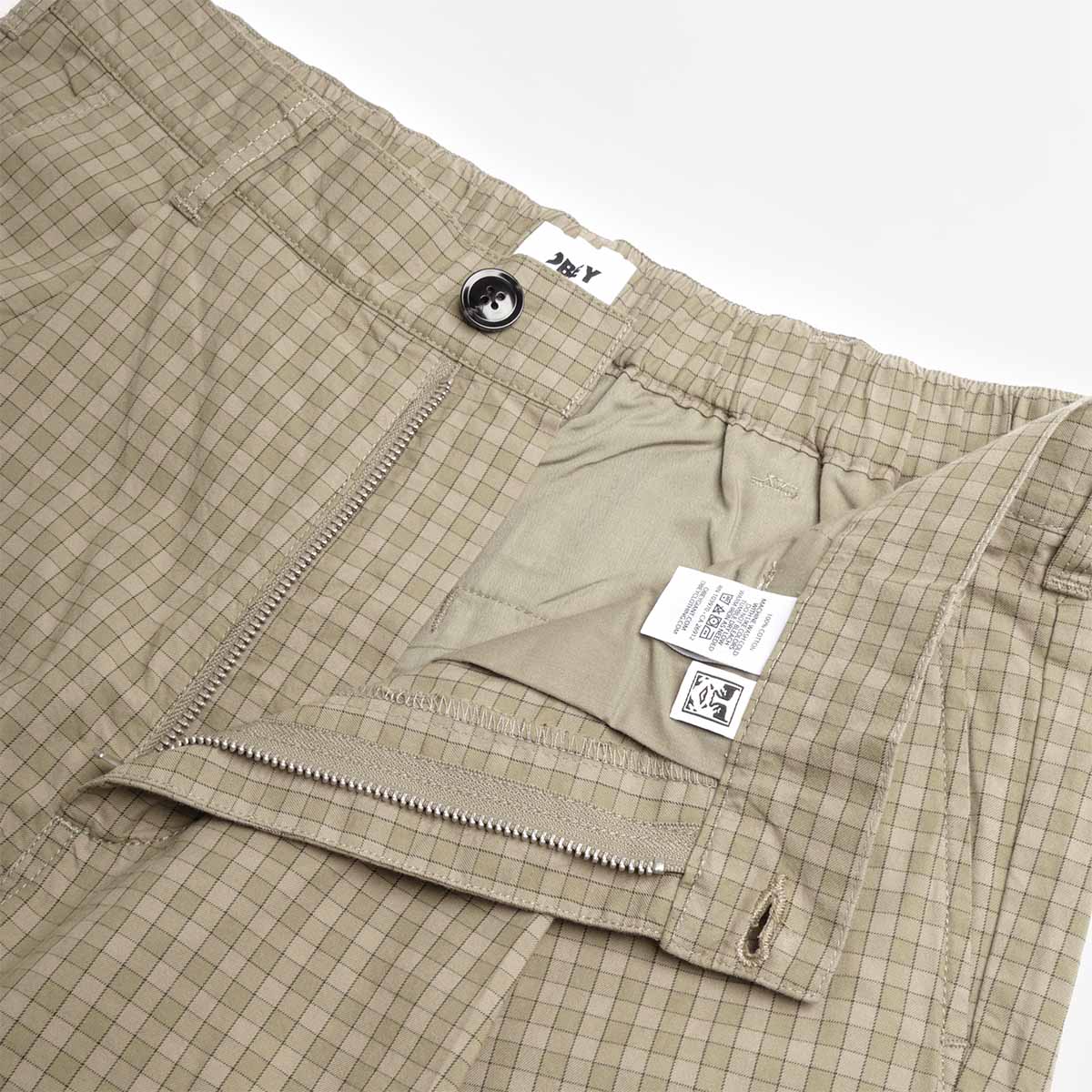 OBEY Coen Pleated Plaid Shorts