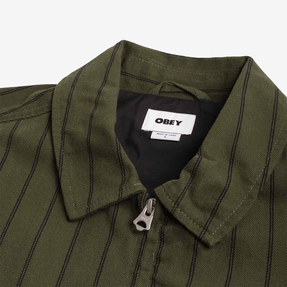 OBEY Stripe Zip Up Jacket