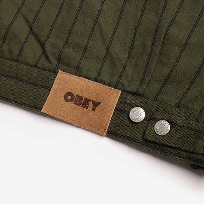 OBEY Stripe Zip Up Jacket