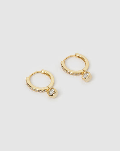 Rhodes Gold Earrings - Stone