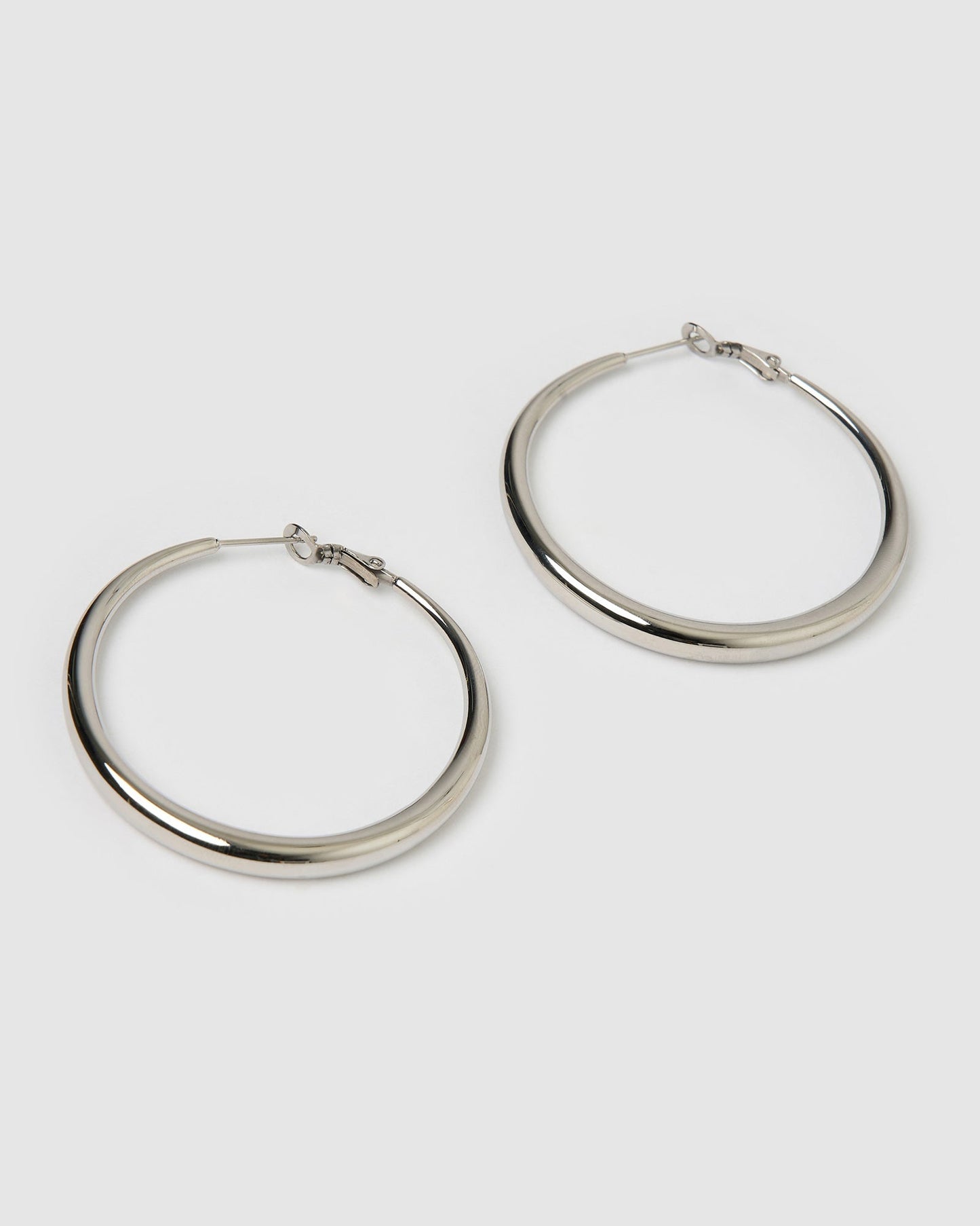 Riley Silver Hoop Earrings - Large