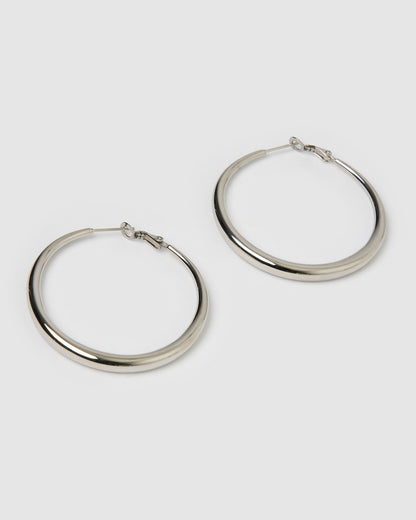 Riley Silver Hoop Earrings - Large