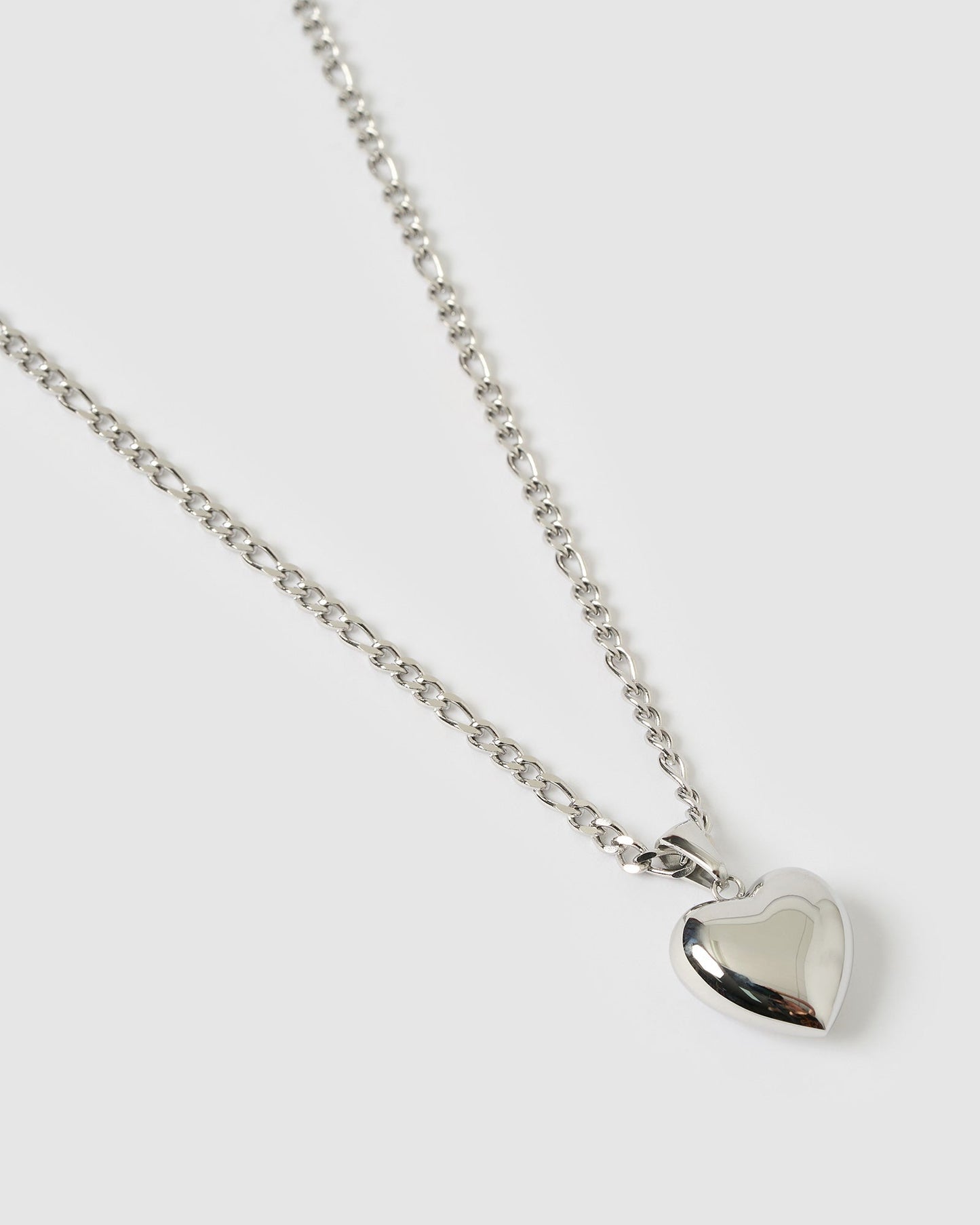 Rose Heart Necklace - Silver