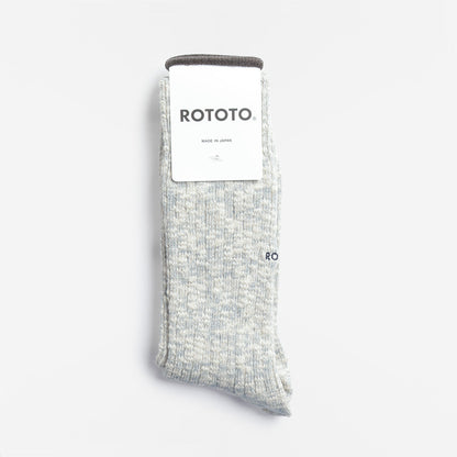 Rototo Organic Cotton Slub Crew Socks