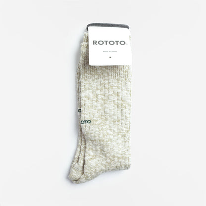 Rototo Organic Cotton Slub Crew Socks