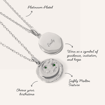 Talisman Celestial Birthstone Necklace (Silver)