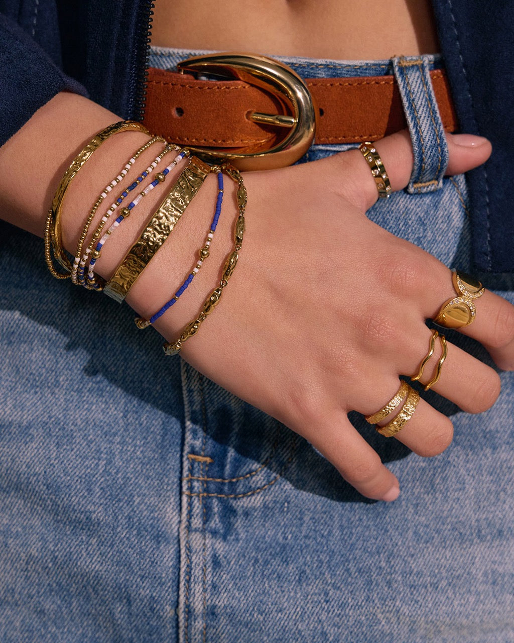 Henne Bracelet Stack - Navy