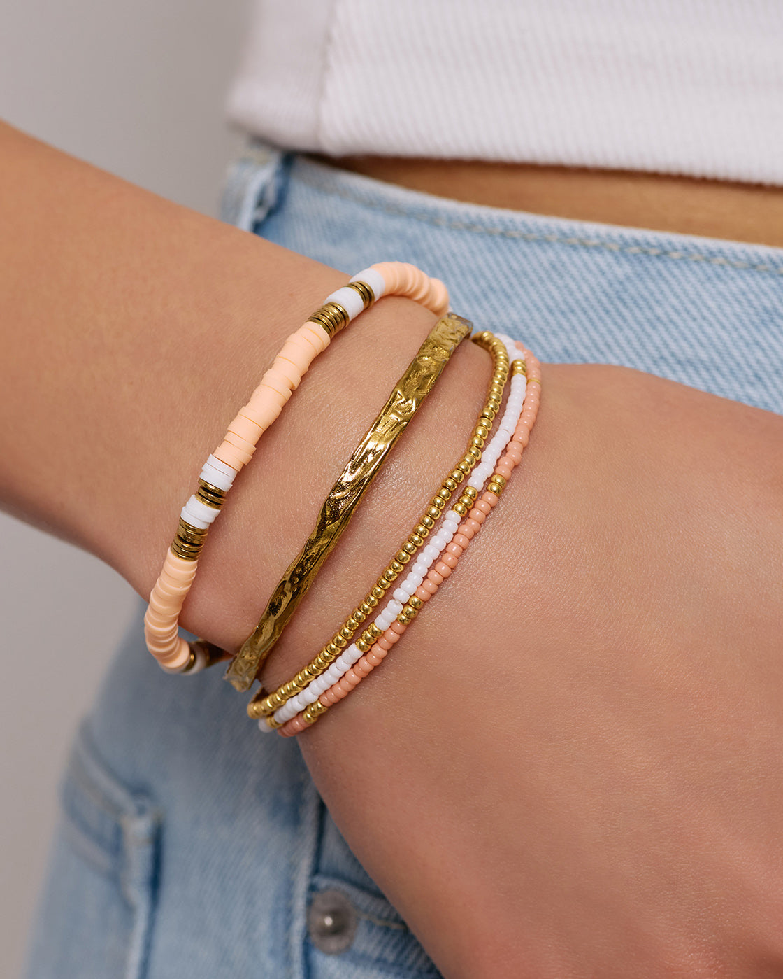 Sunny Bracelet Set - Coral