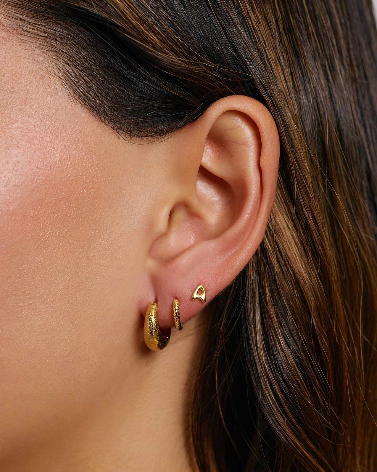 Alphabet Gold Single Stud